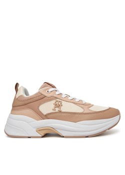 Tommy Hilfiger Sneakersy Th Chunky Runner FW0FW08474 Beżowy ze sklepu MODIVO w kategorii Buty sportowe damskie - zdjęcie 181083184