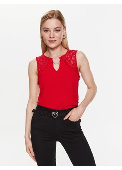 NAF NAF Top Ojasper XENT3 Czerwony Regular Fit ze sklepu MODIVO w kategorii Bluzki damskie - zdjęcie 181083283