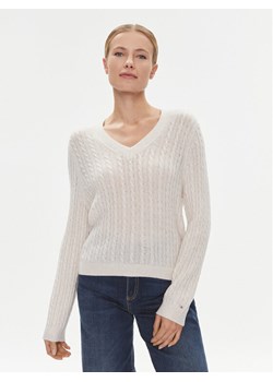 Tommy Hilfiger Sweter WW0WW39887 Beżowy Regular Fit ze sklepu MODIVO w kategorii Swetry damskie - zdjęcie 181083722