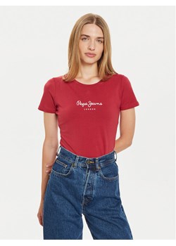 Pepe Jeans T-Shirt New Virginia PL505202 Czerwony Slim Fit ze sklepu MODIVO w kategorii Bluzki damskie - zdjęcie 181084220