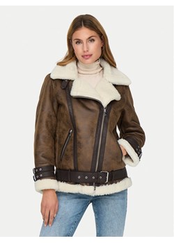 ONLY Kurtka z imitacji skóry Olympia 15322432 Brązowy Relaxed Fit ze sklepu MODIVO w kategorii Kurtki damskie - zdjęcie 181084592