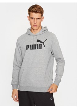 Puma Bluza Ess Big Logo 586686 Szary Regular Fit ze sklepu MODIVO w kategorii Bluzy męskie - zdjęcie 181084650