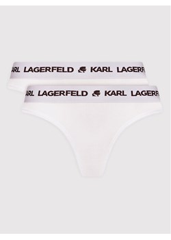 KARL LAGERFELD Komplet 2 par stringów Logo Set 211W2126 Biały ze sklepu MODIVO w kategorii Majtki damskie - zdjęcie 181084720