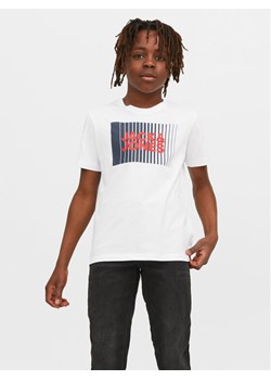 Jack&Jones Junior T-Shirt Corp Logo 12257365 Biały Standard Fit ze sklepu MODIVO w kategorii T-shirty chłopięce - zdjęcie 181084891