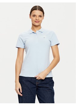 Tommy Hilfiger Polo WW0WW43930 Błękitny Slim Fit ze sklepu MODIVO w kategorii Bluzki damskie - zdjęcie 181084952