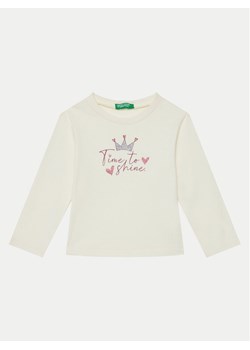 United Colors Of Benetton Bluzka 3ATNG10GL Écru Regular Fit ze sklepu MODIVO w kategorii Bluzki dziewczęce - zdjęcie 181086043
