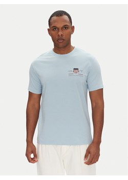 Gant T-Shirt Archive Shield 2067004 Błękitny Regular Fit ze sklepu MODIVO w kategorii T-shirty męskie - zdjęcie 181086521