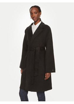 Tommy Hilfiger Płaszcz wełniany WW0WW43603 Czarny Regular Fit ze sklepu MODIVO w kategorii Płaszcze damskie - zdjęcie 181086854