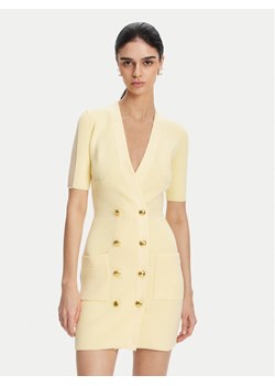 Elisabetta Franchi Sukienka dzianinowa AM-66S-51E2 Żółty Regular Fit ze sklepu MODIVO w kategorii Sukienki - zdjęcie 181087001