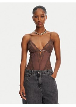 Patrizia Pepe Body 2I0143/A602-B825 Brązowy ze sklepu MODIVO w kategorii Body damskie - zdjęcie 181087224