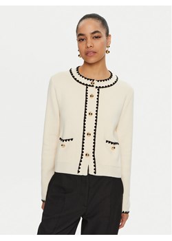 Luisa Spagnoli Kardigan Megaduca 58398 Écru Slim Fit ze sklepu MODIVO w kategorii Swetry damskie - zdjęcie 181087471