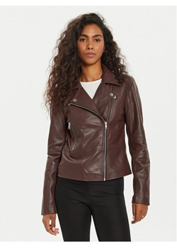 YAS Kurtka skórzana Sophie 26018510 Brązowy Regular Fit ze sklepu MODIVO w kategorii Kurtki damskie - zdjęcie 181087532