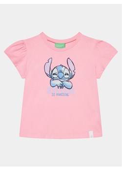 United Colors Of Benetton T-Shirt 3096G10G2 Różowy Regular Fit ze sklepu MODIVO w kategorii Bluzki dziewczęce - zdjęcie 181087543