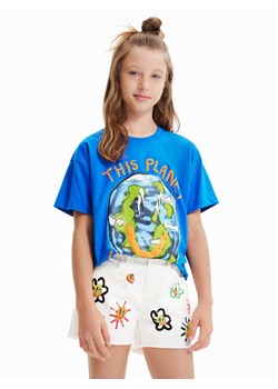 Desigual T-Shirt 23SBTK09 Niebieski Regular Fit ze sklepu MODIVO w kategorii Bluzki dziewczęce - zdjęcie 181088324