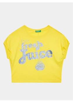 United Colors Of Benetton T-Shirt 3096C10BT Żółty Regular Fit ze sklepu MODIVO w kategorii Bluzki dziewczęce - zdjęcie 181088771
