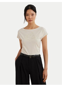 LAUREN RALPH LAUREN T-Shirt 200963933001 Écru Relaxed Fit ze sklepu MODIVO w kategorii Bluzki damskie - zdjęcie 181088880