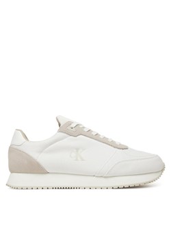 Calvin Klein Jeans Sneakersy Runner Sock Laceup Mg Canvas YM0YM01217 Biały ze sklepu MODIVO w kategorii Buty sportowe męskie - zdjęcie 181089063