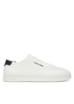 Calvin Klein Sneakersy Low Top Lace Up Knit HM0HM01726 Biały ze sklepu MODIVO w kategorii Buty sportowe męskie - zdjęcie 181090113