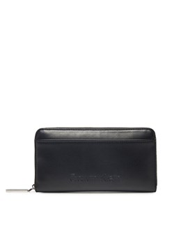 Calvin Klein Duży Portfel Damski Embossed Logo Large Zip Around K60K612952 Czarny ze sklepu MODIVO w kategorii Portfele damskie - zdjęcie 181090323