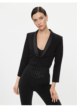 Elisabetta Franchi Marynarka GI-091-37E2-V6000 Czarny Slim Fit ze sklepu MODIVO w kategorii Marynarki damskie - zdjęcie 181090410