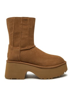 Ugg Botki W Classic Twin Seam New Heights 1158313 Brązowy ze sklepu MODIVO w kategorii Botki - zdjęcie 181090454