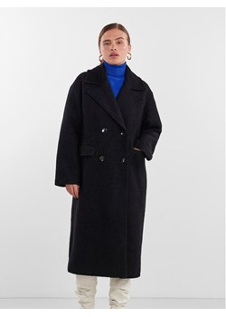 YAS Płaszcz wełniany 26030712 Czarny Loose Fit ze sklepu MODIVO w kategorii Płaszcze damskie - zdjęcie 181091303