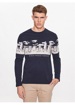 Guess Longsleeve Skyline M3YI13 I3Z13 Granatowy Slim Fit - id: 0000302844838 - marki Guess - 181091490 Guess Longsleeve Skyline M3YI13 I3Z13 Granatowy Slim Fit ze sklepu MODIVO w kategorii T-shirty męskie - zdjęcie 181091490
