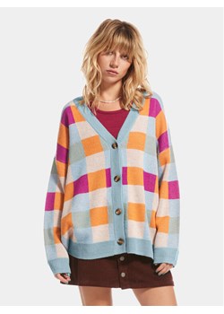 Roxy Kardigan Small Slow Chec Swtr ERJSW03578 Niebieski Regular Fit ze sklepu MODIVO w kategorii Swetry damskie - zdjęcie 181091494