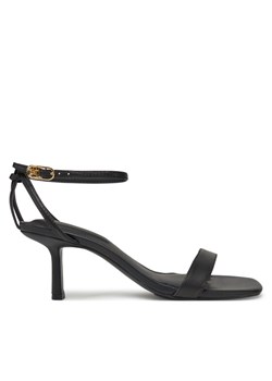 Tommy Hilfiger Sandały Leather Knots Kitten Sandal FW0FW08424 Czarny ze sklepu MODIVO w kategorii Sandały damskie - zdjęcie 181091631