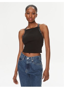Calvin Klein Jeans Top Logo J20J223110 Czarny Slim Fit ze sklepu MODIVO w kategorii Bluzki damskie - zdjęcie 181092453