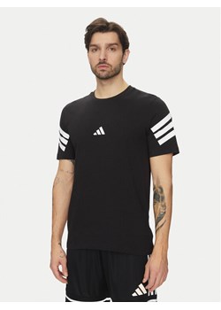 adidas T-Shirt Future Icons 3-Stripes JD4877 Czarny Regular Fit ze sklepu MODIVO w kategorii T-shirty męskie - zdjęcie 181092540
