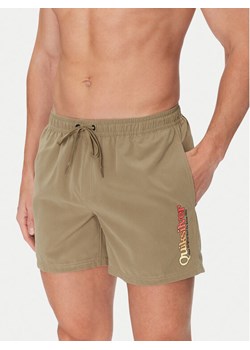 Quiksilver Szorty kąpielowe Spl Fineline Volley 15 EQYJV04141 Khaki Regular Fit ze sklepu MODIVO w kategorii Kąpielówki - zdjęcie 181092783