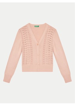 United Colors Of Benetton Kardigan 1370C601Q Różowy Regular Fit ze sklepu MODIVO w kategorii Swetry dziewczęce - zdjęcie 181092870