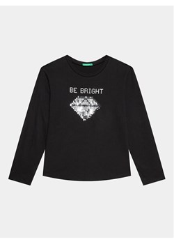 United Colors Of Benetton Bluzka 3096C10DS Czarny Regular Fit ze sklepu MODIVO w kategorii Bluzki dziewczęce - zdjęcie 181093544