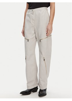 PINKO Spodnie materiałowe 104981 A2EC Szary Regular Fit ze sklepu MODIVO w kategorii Spodnie damskie - zdjęcie 181093590