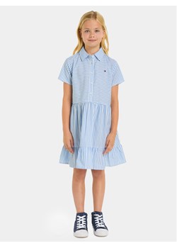 Tommy Hilfiger Sukienka koszulowa Ithaca KG0KG07821 M Niebieski Regular Fit ze sklepu MODIVO w kategorii Sukienki dziewczęce - zdjęcie 181093671