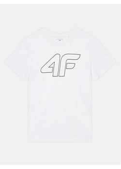 4F T-Shirt 4FJWMM00TTSHM1627 Biały Regular Fit ze sklepu MODIVO w kategorii T-shirty chłopięce - zdjęcie 181093820