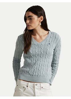 Polo Ralph Lauren Sweter 211935305006 Błękitny Slim Fit ze sklepu MODIVO w kategorii Swetry damskie - zdjęcie 181093890