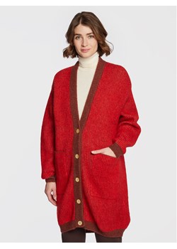 American Vintage Kardigan Vitow VITO19BH22 Czerwony Relaxed Fit ze sklepu MODIVO w kategorii Swetry damskie - zdjęcie 181093924