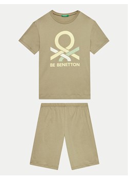 United Colors Of Benetton Piżama 30960P06S Zielony Regular Fit ze sklepu MODIVO w kategorii Piżamy dziecięce - zdjęcie 181093954