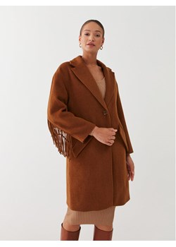 Guess Płaszcz wełniany Martine W2BL51 WEWU0 Brązowy Relaxed Fit ze sklepu MODIVO w kategorii Płaszcze damskie - zdjęcie 181093993