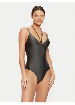 KARL LAGERFELD Strój kąpielowy A1W46025 Szary Slim Fit ze sklepu MODIVO w kategorii Body damskie - zdjęcie 181094091