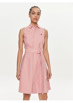Polo Ralph Lauren Sukienka koszulowa 211943505002 Różowy Regular Fit ze sklepu MODIVO w kategorii Sukienki - zdjęcie 181094383