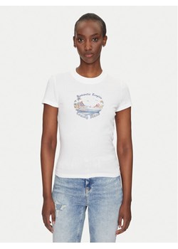 Tommy Jeans T-Shirt Romance DW0DW21342 Écru Slim Fit ze sklepu MODIVO w kategorii Bluzki damskie - zdjęcie 181094861