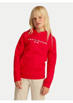 Tommy Hilfiger Bluza Essential KS0KS00205 S Czerwony Regular Fit ze sklepu MODIVO w kategorii Bluzy dziewczęce - zdjęcie 181095021