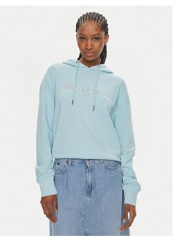 Pepe Jeans Bluza Lana Hoodie PL581440 Niebieski Regular Fit ze sklepu MODIVO w kategorii Bluzy damskie - zdjęcie 181095093