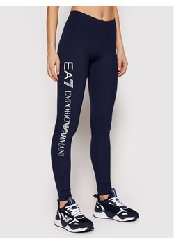 EA7 Emporio Armani Legginsy 8NTP63 TJ01Z 1554 Granatowy Slim Fit ze sklepu MODIVO w kategorii Spodnie damskie - zdjęcie 181095394