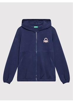 United Colors Of Benetton Bluza 3GNSC500O Granatowy Regular Fit ze sklepu MODIVO w kategorii Bluzy chłopięce - zdjęcie 181095584