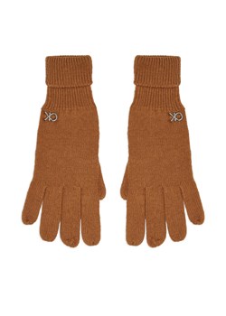 Calvin Klein Rękawiczki Damskie Chunky K60K612618 Brązowy ze sklepu MODIVO w kategorii Rękawiczki damskie - zdjęcie 181095670