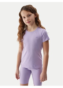4F T-Shirt 4FJWSS24TTSHF1110 Fioletowy Regular Fit ze sklepu MODIVO w kategorii Bluzki dziewczęce - zdjęcie 181095794